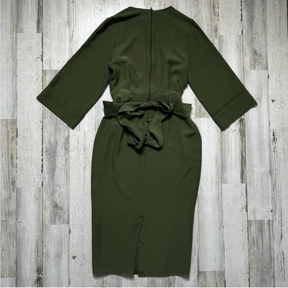 ASOS Kimono Sleeve V Neck Midi Pencil Dress Size 4 - Picture 7 of 7